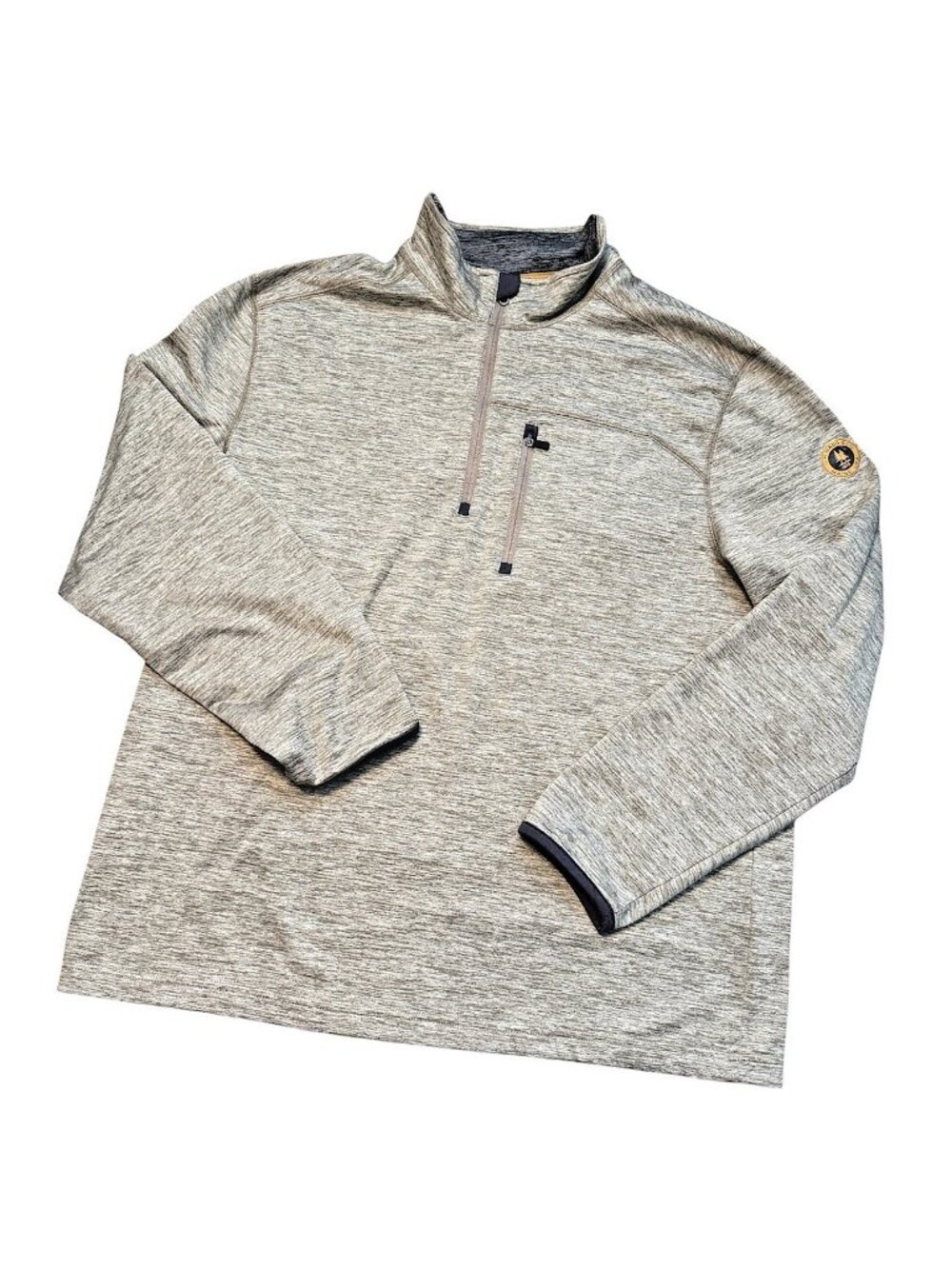 GH Bass Explorer Men’s Quarter Zip Pullover Sweater Sz L Gray Fleece Lined